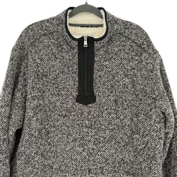 Orvis Brighton Black Sherpa Fleece Lined 1/4 Zip Pullover Sweater Men XL Outdoor - Picture 5 of 16